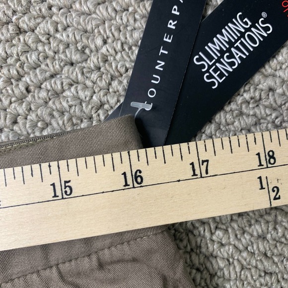 Counterparts Womens Pants Size 10 Brown Straight Leg Slimming Sensations Cropped - Picture 9 of 13